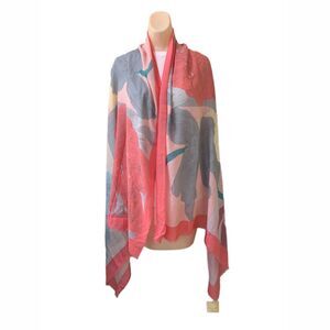 My Jessy Iris Scarf Wrap Shawl Rectangle Cashmere Viscose Eyelash Fringe NWT